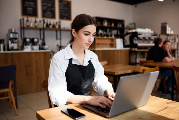 俄国女生在咖啡馆兼职打工