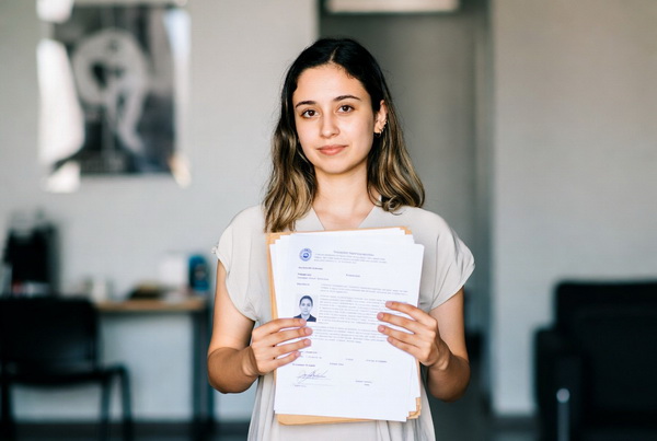 一个女孩手持一叠材料正在申请艺人糖宝。