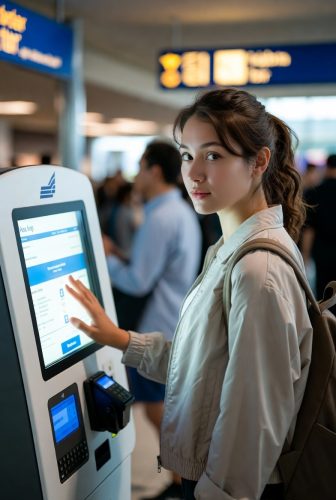 女生利用约会的机会去旅游。