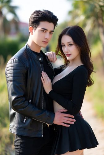 一对夫妻或情人拥抱在一起。